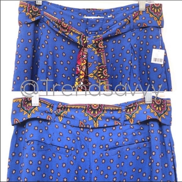 ANTHROPOLOGIE Floral Wide Leg Trouser Pants Sz 12 - Picture 5 of 8